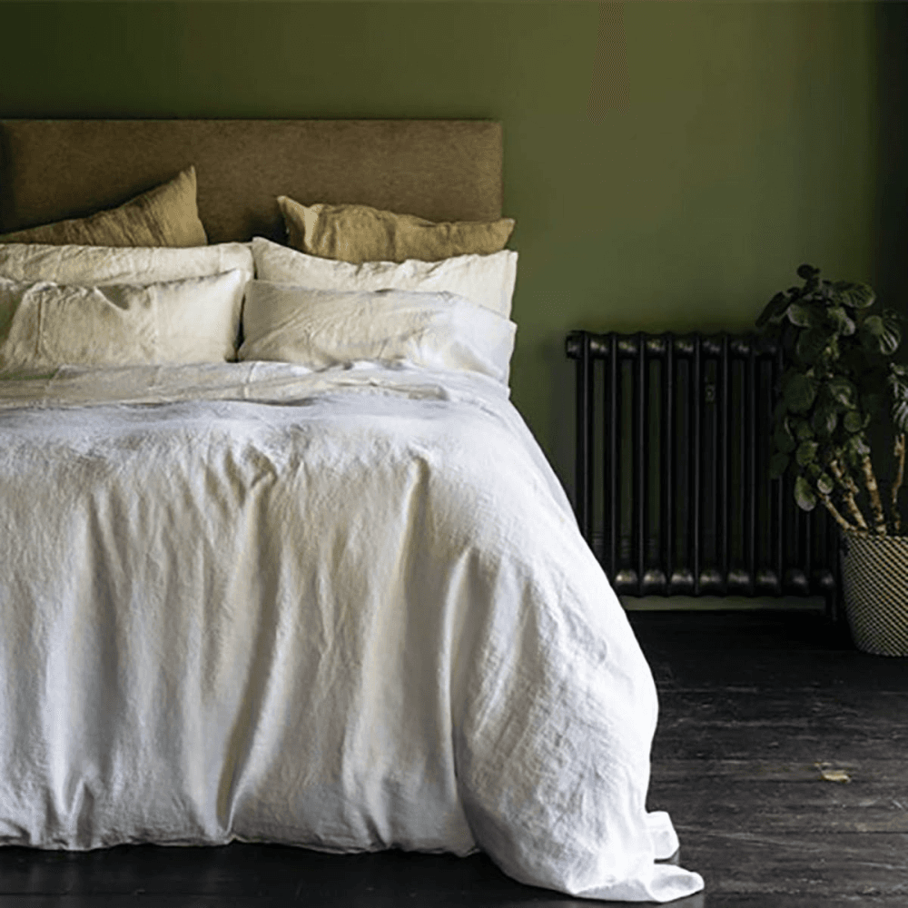 White Linen Pair of Pillowcases, Standard