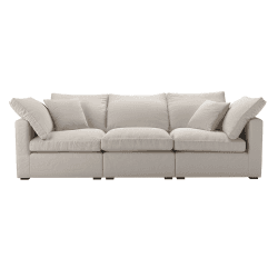 Image showing the Long Island Slim 3 Seat Sofa, H80cm x W249cm x D102cm, Taupe product.