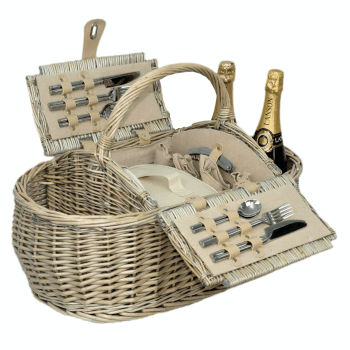 Image showing the 4 Person Boat Hamper, Cream/Beige product.