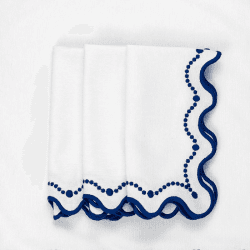 Image showing the Marni Set of 4 Napkins, L40 x W40cm, Blue &  White product.