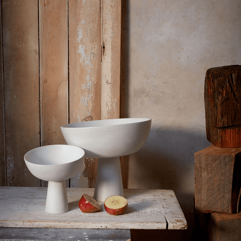 Terra Bowl on Stand, D18cm, Stone