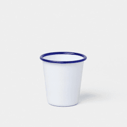 Image showing the Tumbler, White With Blue Rim product.
