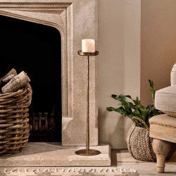 Image showing the Sundra Sundra Iron Candlestick H63cm, Antique Brass product.