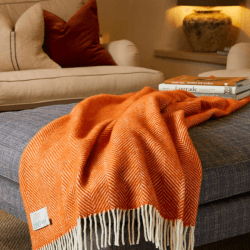 Image showing the Fishbone Throw, 150 x 183cm, Cinnamon product.