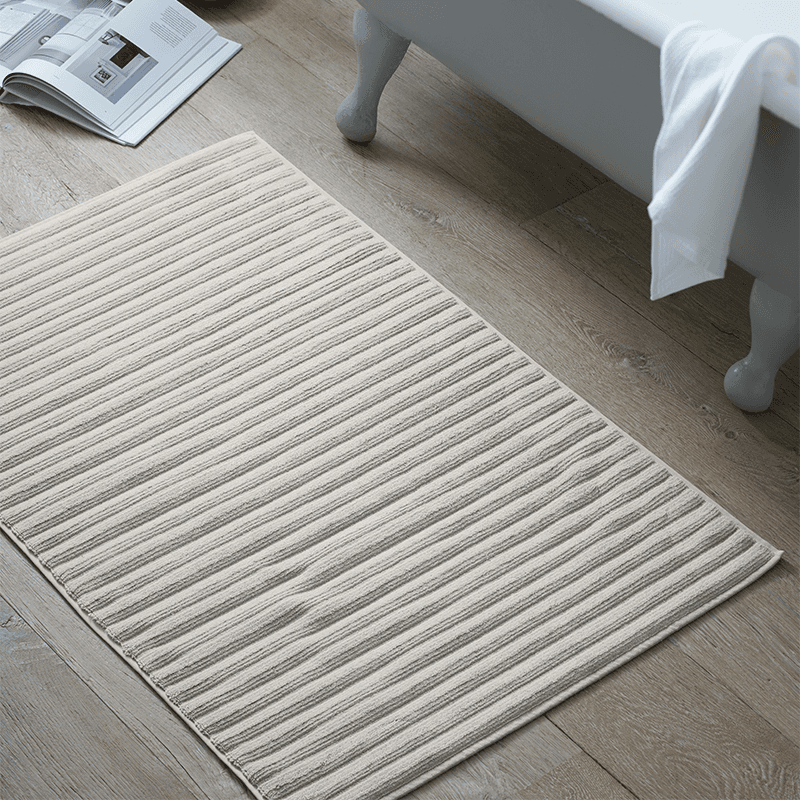 Rib Hydrocotton Large Bath Mat, 70 x 110cm, Oatmeal
