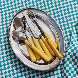 Image showing the Knife and Fork Set, Butter Yellow product.