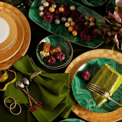 Image showing the Malachite Dessert Plates, Set of 4 product.