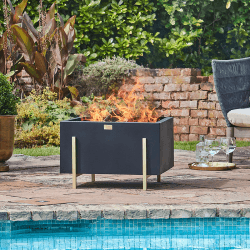 Image showing the Orion Firebowl, H40 x W62cm, Black/Gold product.