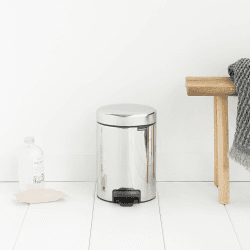 Image showing the newIcon Pedal bin, 3 litre, Brilliant Steel product.