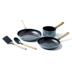 Image showing the Mayflower Pots and Pans 5 Piece Set, Blue product.