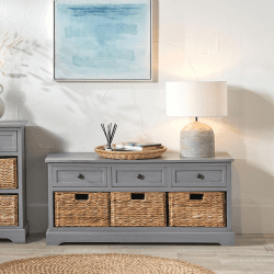 Image showing the Devonshire 3 Drawer Basket Unit, Grey product.