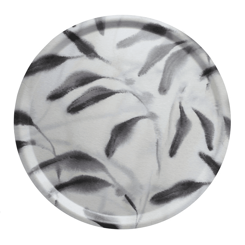 Amongst Round Medium Birchwood Tray, D38cm, Beige
