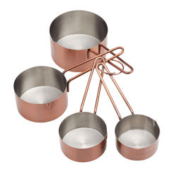 Image showing the Set of 4 measuring cups, Stainless Steel, Copper Finish product.