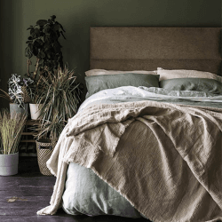 Image showing the Sage Green Linen Duvet Cover, Double product.