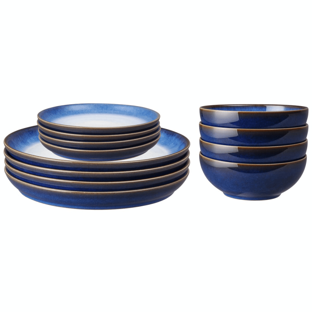 Blue Haze 12 piece coupe tableware set, Blue