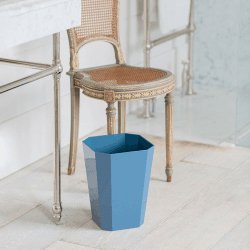 Image showing the Octagonal Lacquer Bin, H30cm, Denim product.