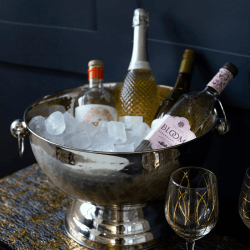 Image showing the Champagne Bowl, 37 x 25cm, Hammered Stainless Steel product.