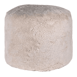 Image showing the Sheepskin Pouffe, H42 x D50cm, Clotted Cream product.