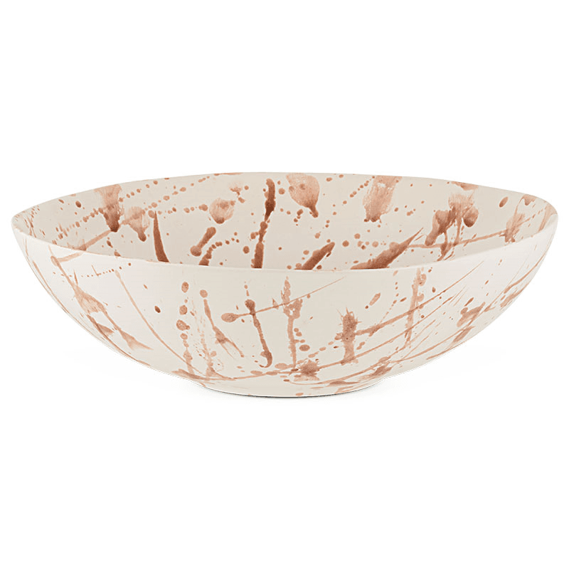 Canela Splatter Serving Bowl, D30cm, Dusty Terracotta