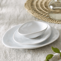 Image showing the Portobello Set of 3 Serving Bowls, White product.