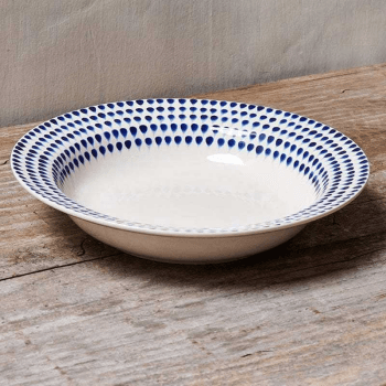 Image showing the Indigo Drop Pasta Bowl, D23cm, White Clay product.