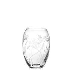 Image showing the Dragonfly Small Barrel Vase, H14.5cm, Clear product.