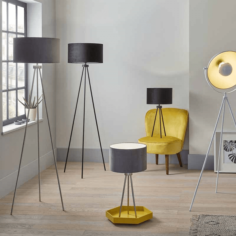 Houston Tripod Floor Lamp, H159cm, Silver