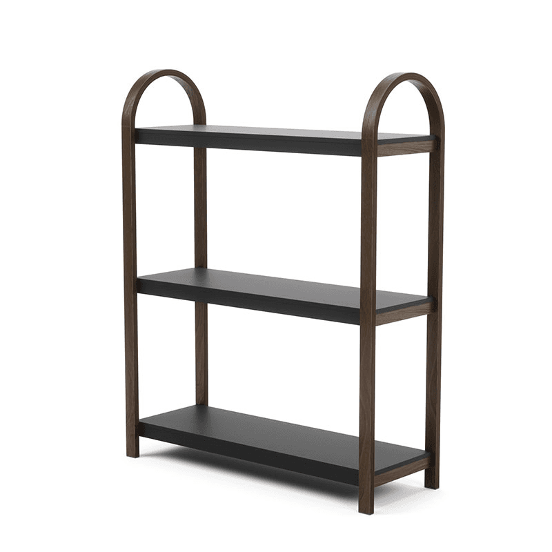 Bellwood Three Tier Freestanding Shelf, Black & Walnut
