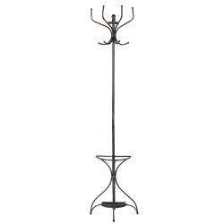 Image showing the Wall mounted coat stand, 19.7 x 48 x 26cm, Black/Brown product.