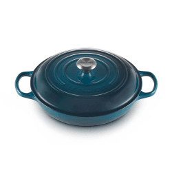 Image showing the Signature Cast Iron Shallow Casserole, 30cm, Deep Teal product.