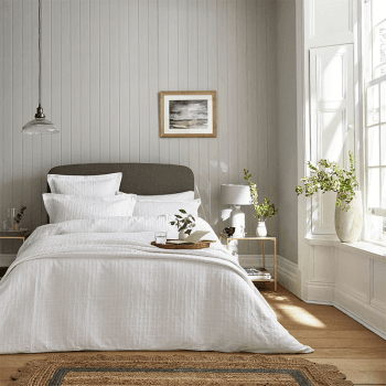 Image showing the Hampton Trellis Super King Size Duvet Cover, White product.