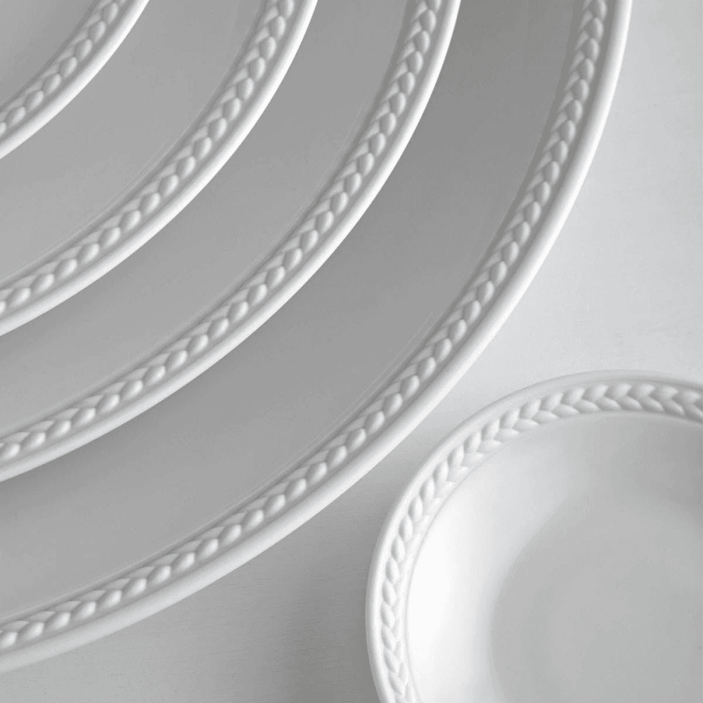 Soie Tressee Dinner Plate, White