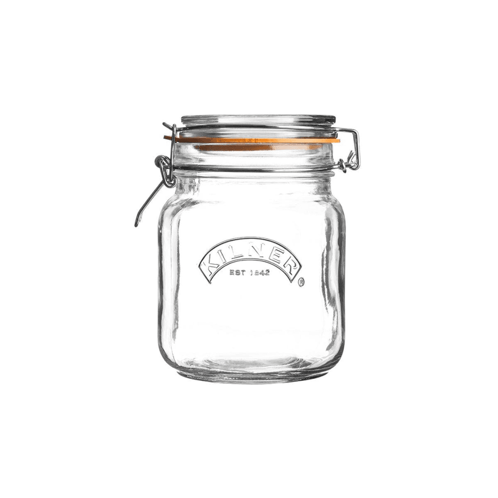 Clip Top Square Jar, 1L