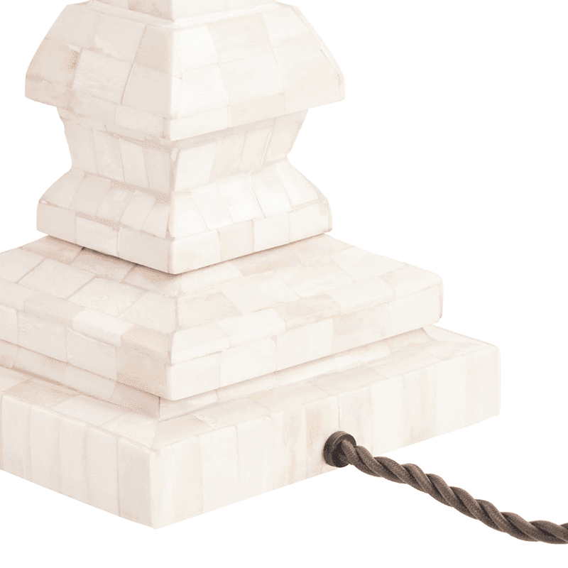Makalu Bone Table Lamp, H46cm, White