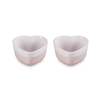 Image showing the Heart Set of 2 Ramekins, Shell Pink product.