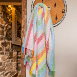 Image showing the Stripe Throw, 150 x 183cm, Rainbow Grey product.