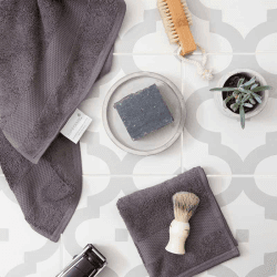 Image showing the Organic 600gsm The Hand Towel, 50 x 90cm, Slate product.
