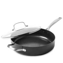 Image showing the Copenhagen Non-Stick Skillet with Lid, 24, Black product.
