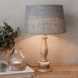 Image showing the Usha Lamp base, D35 x 12cm, Mango Wood product.