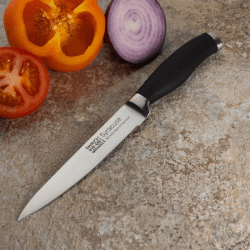Image showing the Syracuse Soft Grip Serrated Utility Knife, 13cm, Black product.