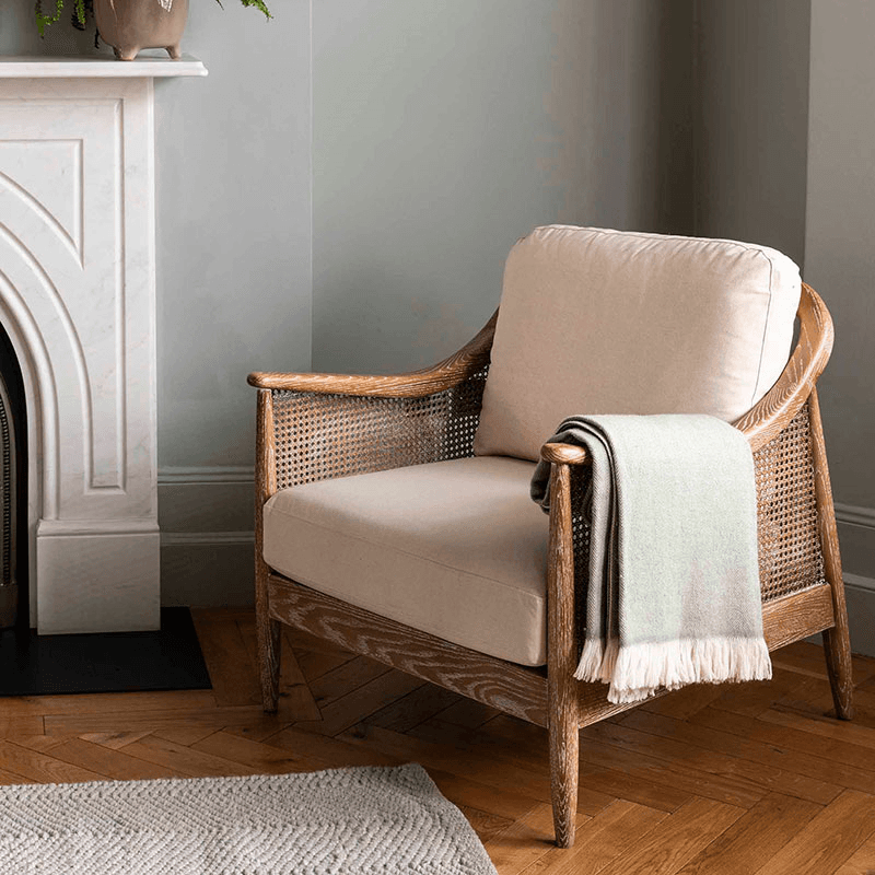 Stockwell Herringbone Throw, 130 x 170cm, Sage