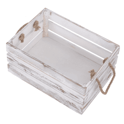 Image showing the Medium Distressed Crate, White product.