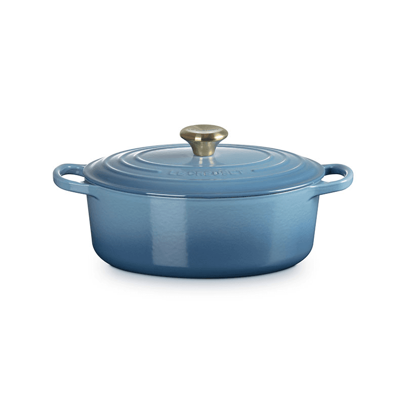 Signature Cast Iron Oval Casserole, 27cm, Chambray