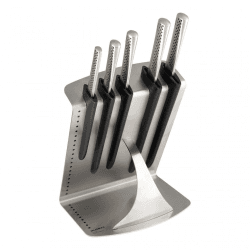 Image showing the Ukon 6 Piece Knife Block Set, Silver product.
