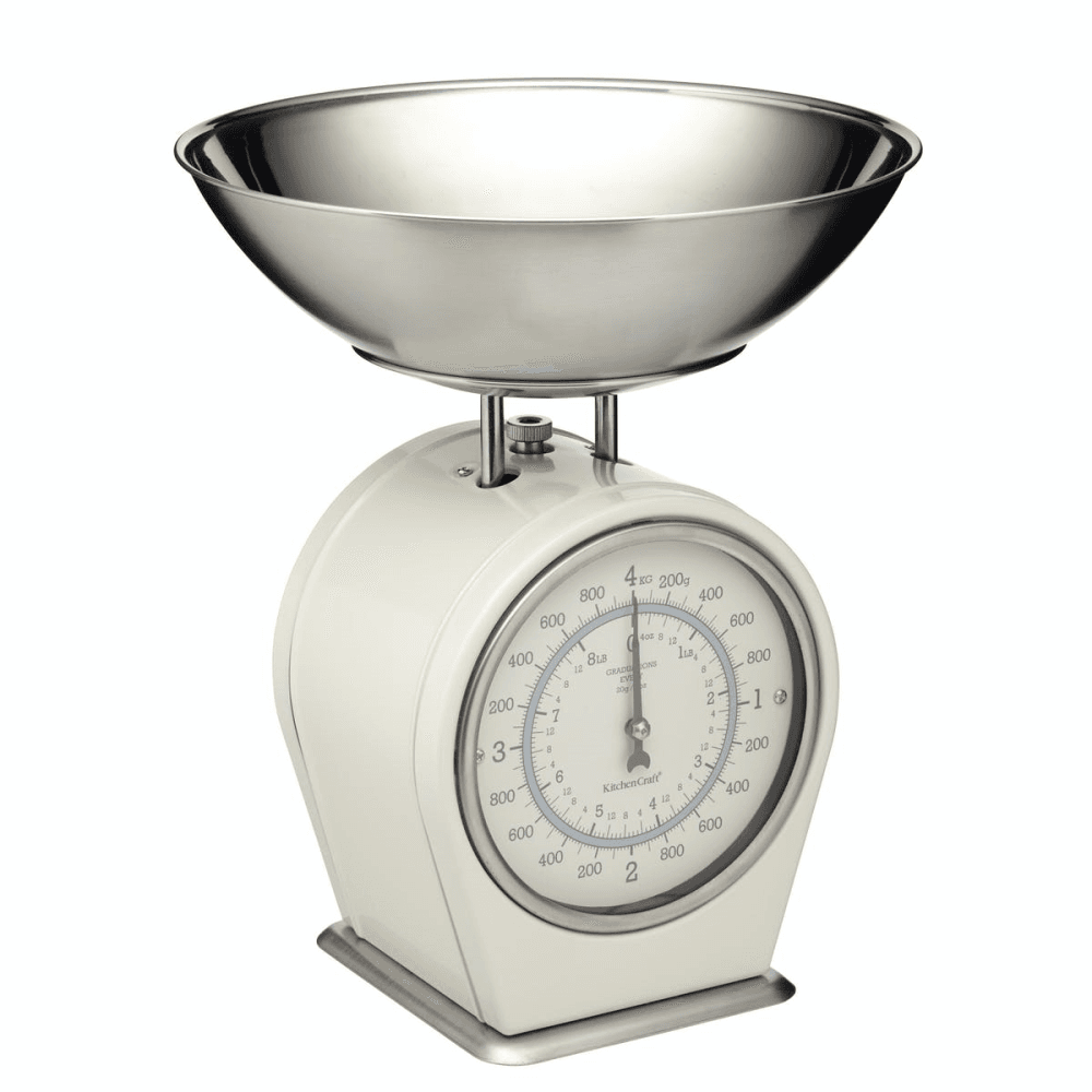 Living Nostalgia Mechanical scales, 4Kg, Cream