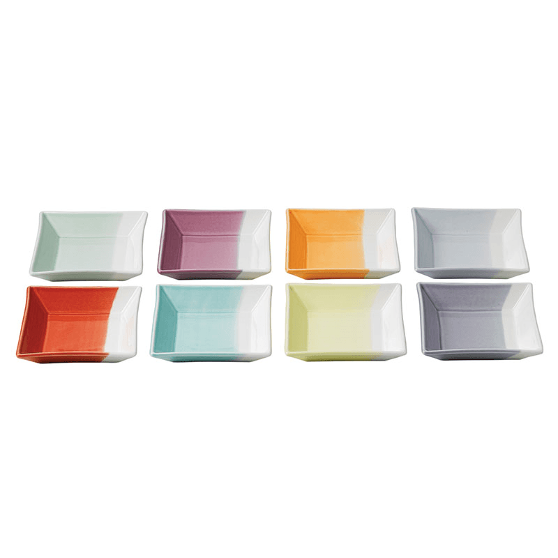 1815 Brights Set of 8 square trays, 12cm, mixed colours