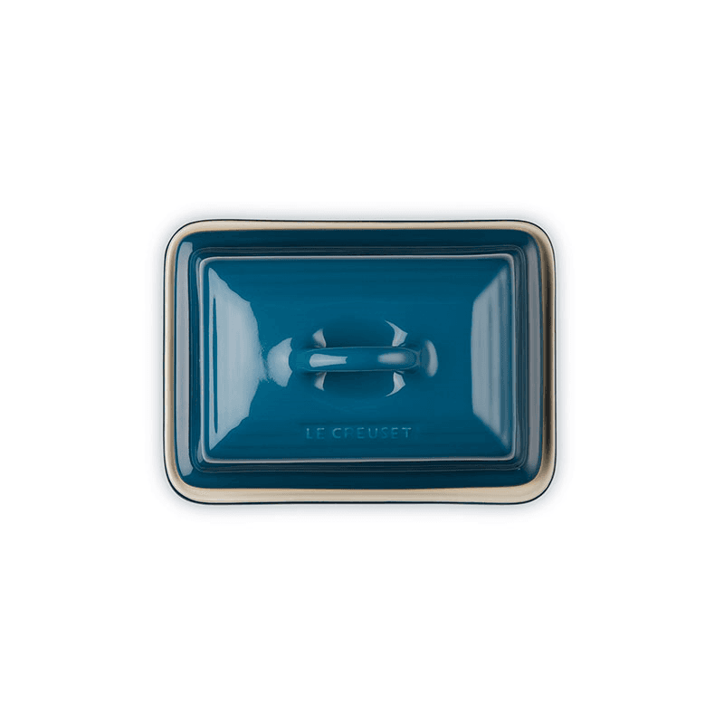Stoneware Butter dish, 17cm, Deep Teal