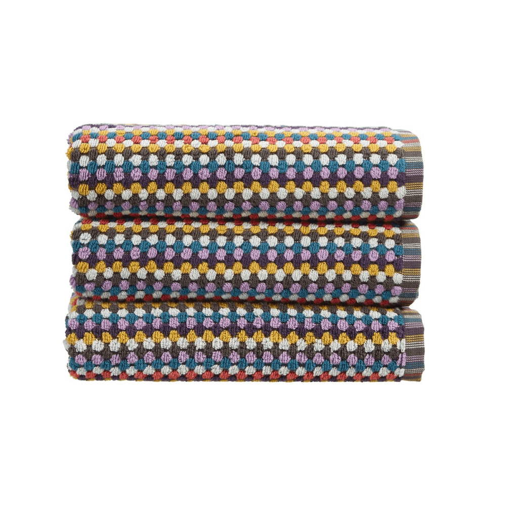 Carnaby Stripe Bath Sheet, White/Pink/Blue/Orange