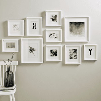 Image showing the Picture Gallery Large wall photo frame set, White product.