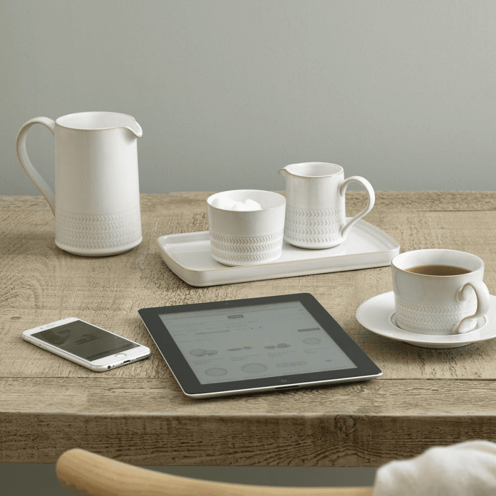 Natural Canvas Small Rectangular Platter, 26 x 14.5 x 2.5cm